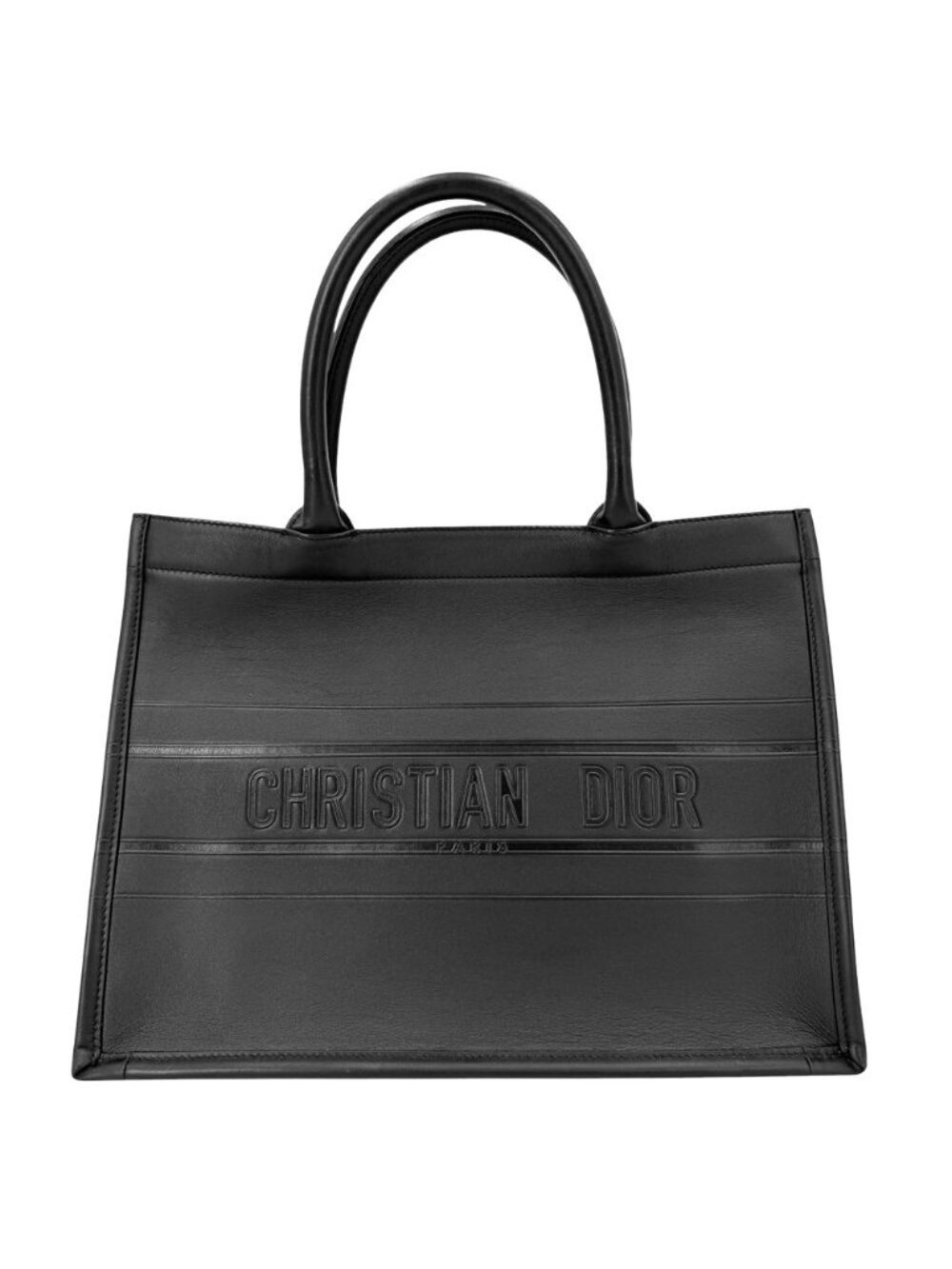 Dior Tote Bag Book Medium Shoulder Calfskin Black
